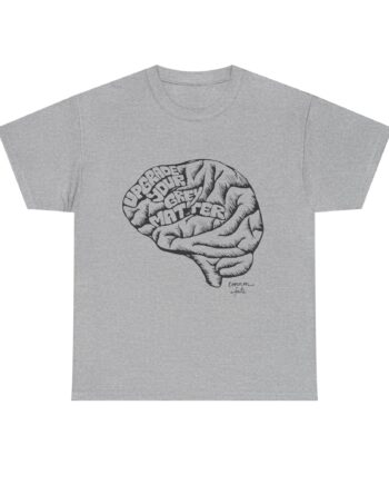 Brain Drawing T‑Shirt — 'Upgrade your grey matter' Sketch Tee